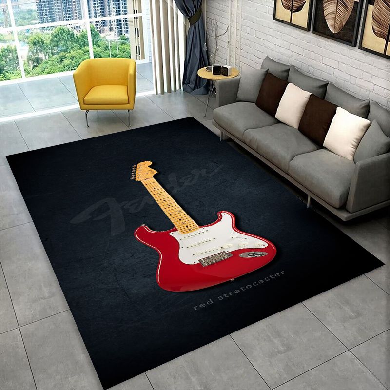 Musical Instrument Logo - Ретро-коврик с логотипом гитары Fender, нескользящий,